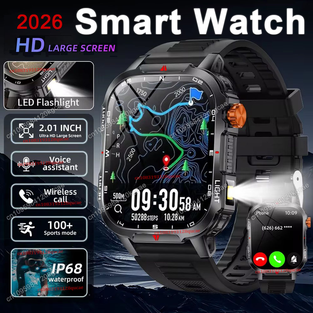 Smartwatch Rugged Watches For Men - Reloj Inteligente Militar Resistente 2026 con