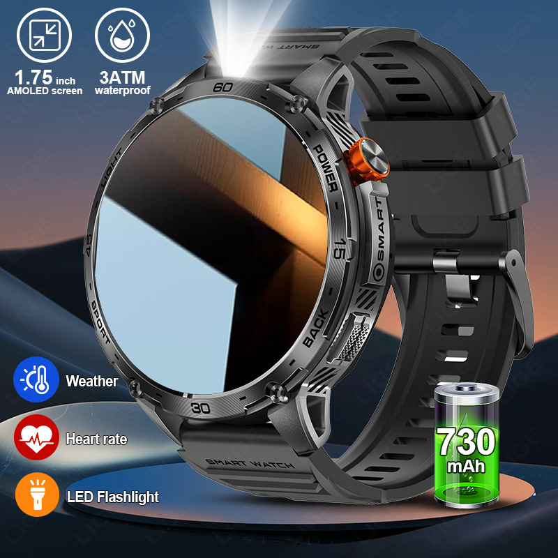 Smartwatch Latest Watches For Men - LIGE 730mAh batería grande Ultra largo