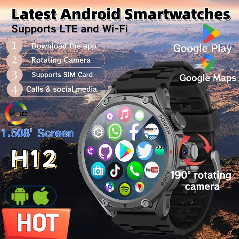 Smartwatch Latest Watches For Men - Último Modelo H12 Reloj Inteligente 4G