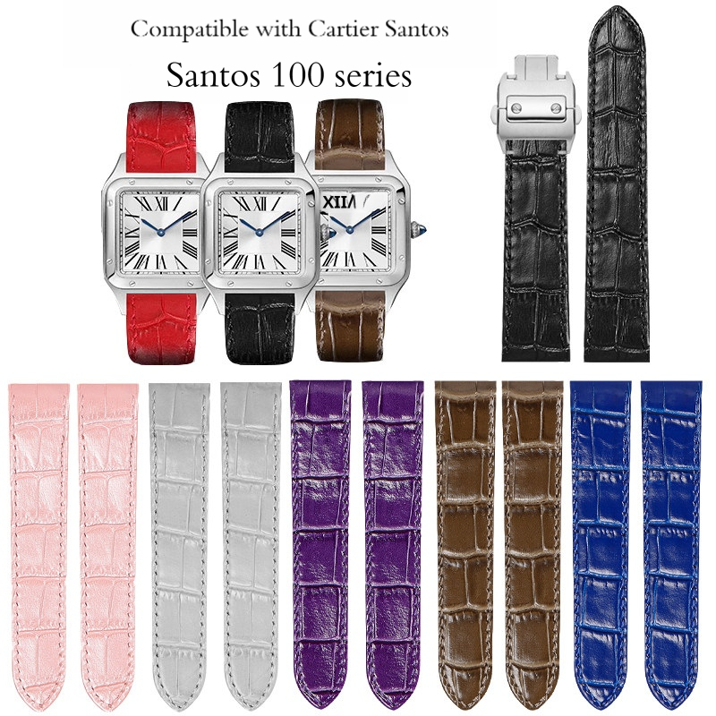 Cartier Watch Santos - Correa de cuero de vaca auténtico