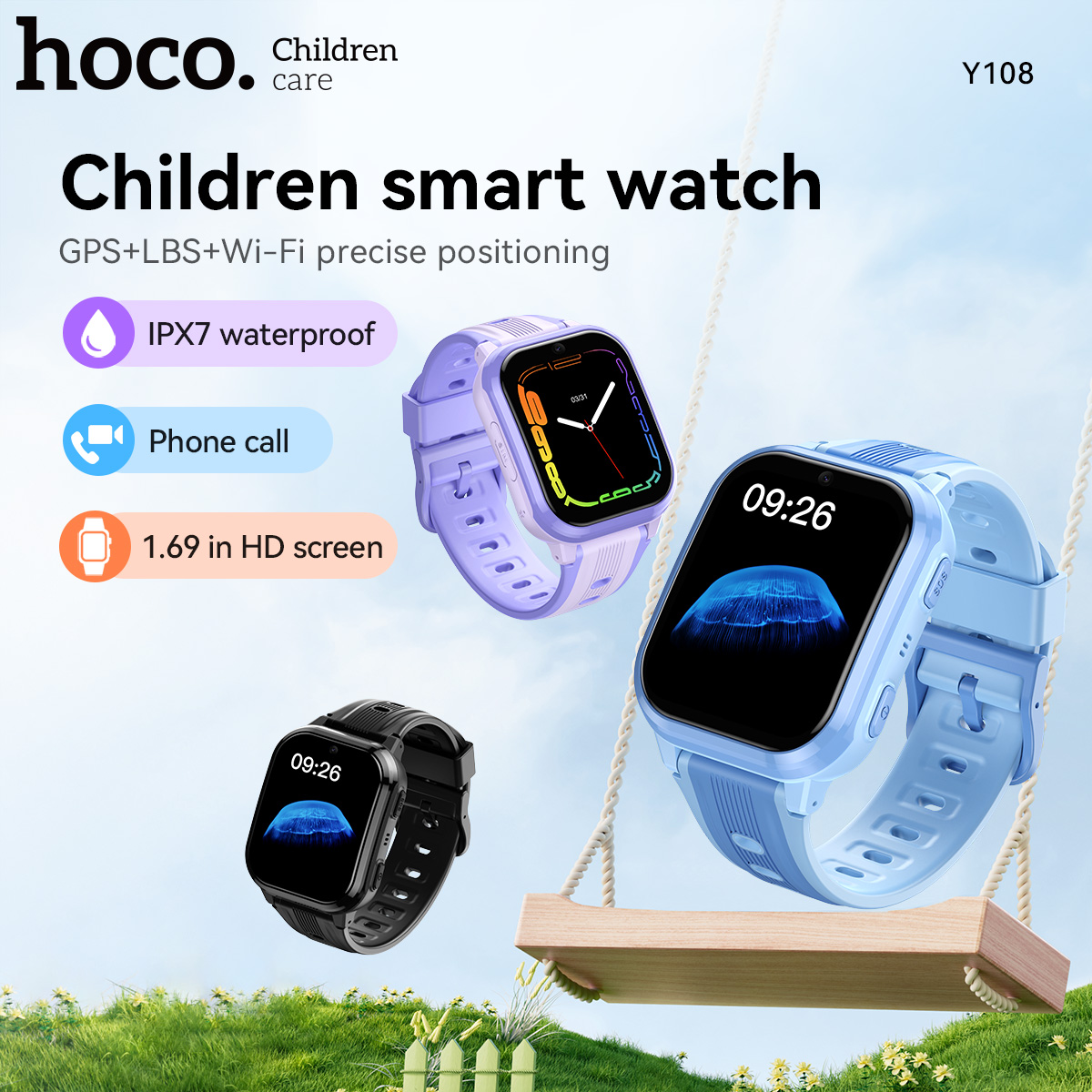 Smartwatch Digital Watches For Kids - Reloj inteligente HOCO Y108 con pantalla