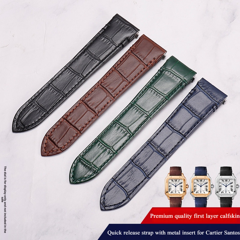 Correa de reloj de cuero de va - Cartier Watch Santos reseña y precio
