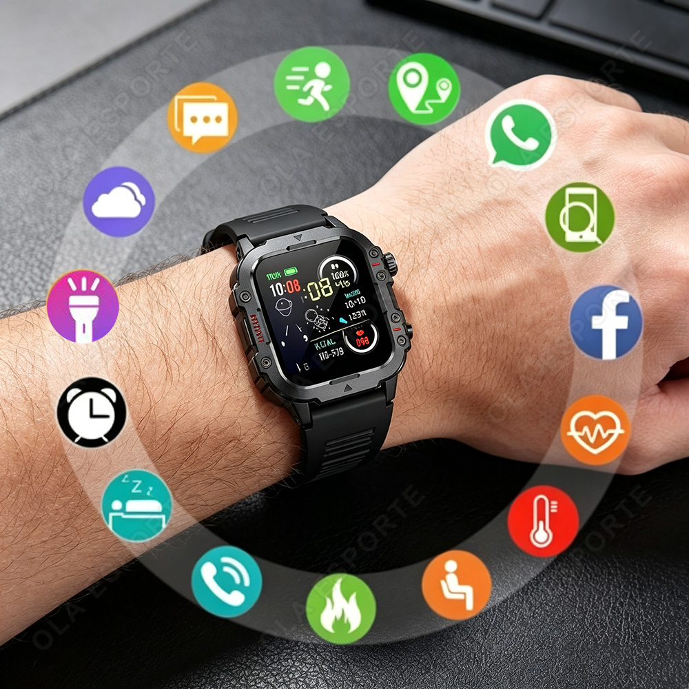 Reloj Inteligente Militar Resi - Smartwatch Rugged Watches For Men reseña y precio