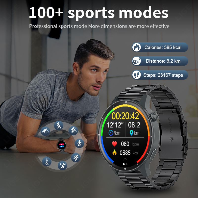 Reloj inteligente LIGE con esf - Smartwatch Latest Watches For Men reseña y precio