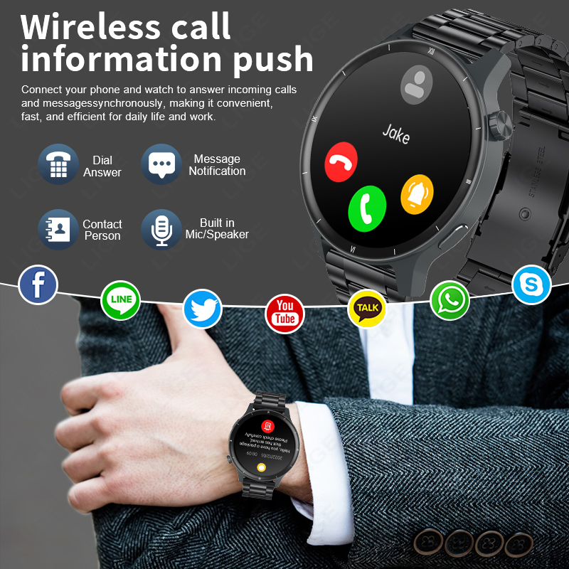 Reloj inteligente LIGE con esf - Smartwatch Latest Watches For Men reseña y precio