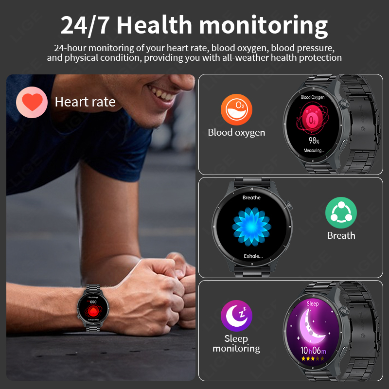 Reloj inteligente LIGE con esf - Smartwatch Latest Watches For Men reseña y precio
