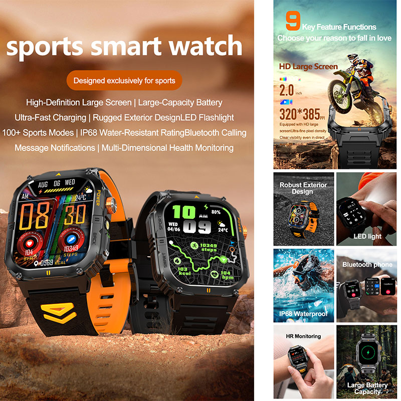 Reloj Inteligente Resistente p - Smartwatch Rugged Watches For Men reseña y precio