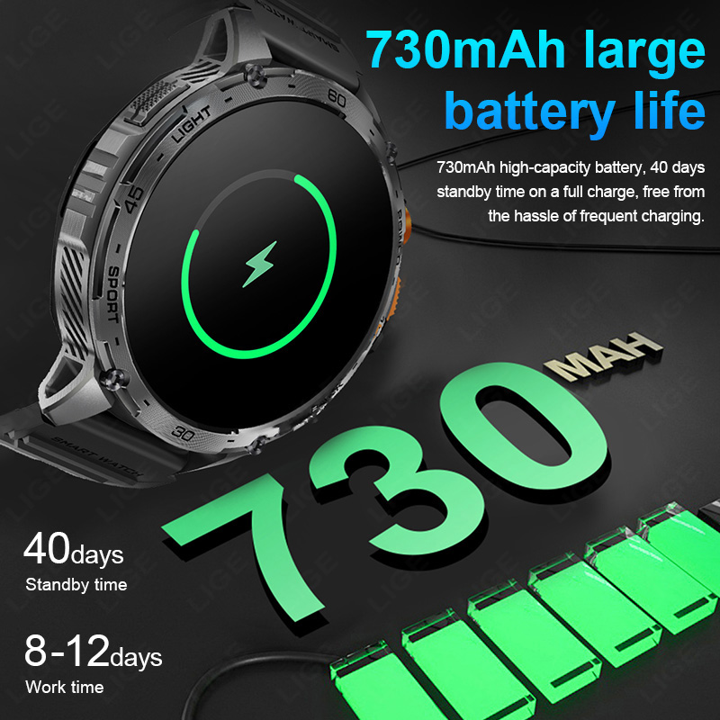 LIGE 730mAh batería grande Ult - Smartwatch Latest Watches For Men reseña y precio