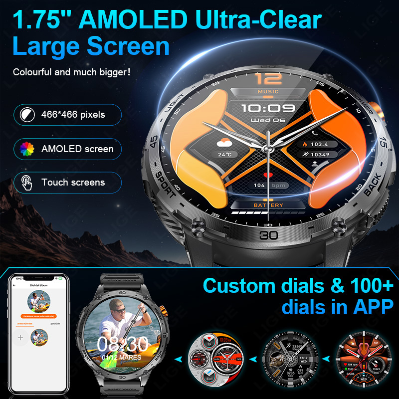 LIGE 730mAh batería grande Ult - Smartwatch Latest Watches For Men reseña y precio