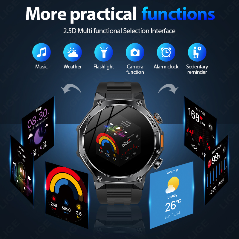 LIGE nuevos hombres 800mAh bat - Smartwatch Latest Watches For Men reseña y precio