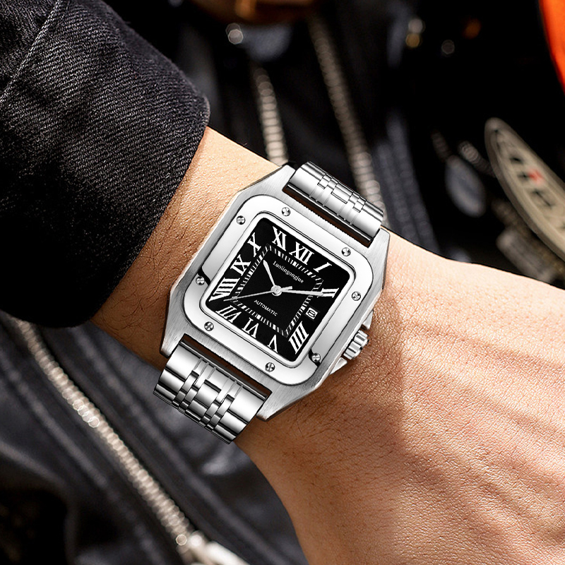 Reloj mecánico automático cuad - Cartier Watch Santos reseña y precio